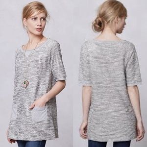 Anthropologie Shimmered Boucle Tunic by Meadow Rue | Gray Top XS Woven Top